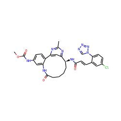 COC(=O)Nc1ccc2c(c1)NC(=O)CCCC[C@H](NC(=O)/C=C/c1cc(Cl)ccc1-n1cnnn1)c1cc-2nc(C)n1 ZINC000198834301