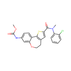 COC(=O)Nc1ccc2c(c1)OCCc1cc(C(=O)N(C)c3ccccc3Cl)sc1-2 ZINC000072175026