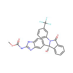 COC(=O)Nc1nc2cc([C@]3(O)c4ccccc4C(=O)N3c3cccc(C(F)(F)F)c3)ccc2[nH]1 ZINC000038227650