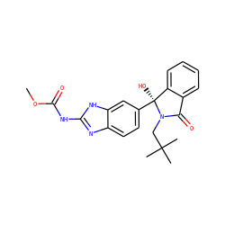 COC(=O)Nc1nc2ccc([C@@]3(O)c4ccccc4C(=O)N3CC(C)(C)C)cc2[nH]1 ZINC000231430670