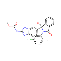 COC(=O)Nc1nc2ccc([C@@]3(O)c4ccccc4C(=O)N3c3cc(Cl)ccc3C)cc2[nH]1 ZINC000200036206