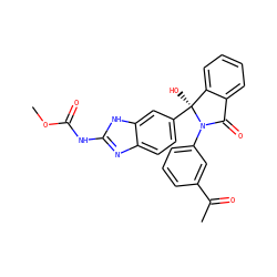 COC(=O)Nc1nc2ccc([C@@]3(O)c4ccccc4C(=O)N3c3cccc(C(C)=O)c3)cc2[nH]1 ZINC000231495318