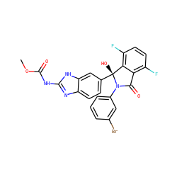 COC(=O)Nc1nc2ccc([C@]3(O)c4c(F)ccc(F)c4C(=O)N3c3cccc(Br)c3)cc2[nH]1 ZINC000226037937