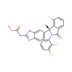 COC(=O)Nc1nc2ccc([C@]3(O)c4c(F)cccc4C(=O)N3c3cccc(Cl)c3F)cc2[nH]1 ZINC000225350555