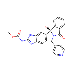 COC(=O)Nc1nc2ccc([C@]3(O)c4ccccc4C(=O)N3Cc3ccncc3)cc2[nH]1 ZINC000231425450