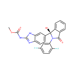 COC(=O)Nc1nc2ccc([C@]3(O)c4ccccc4C(=O)N3c3cc(F)ccc3F)cc2[nH]1 ZINC000035879882