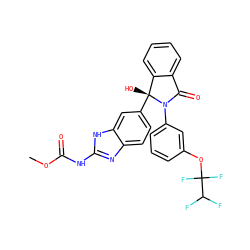 COC(=O)Nc1nc2ccc([C@]3(O)c4ccccc4C(=O)N3c3cccc(OC(F)(F)C(F)F)c3)cc2[nH]1 ZINC000231486342
