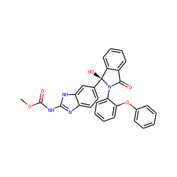 COC(=O)Nc1nc2ccc([C@]3(O)c4ccccc4C(=O)N3c3ccccc3Oc3ccccc3)cc2[nH]1 ZINC000226009519