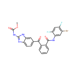 COC(=O)Nc1nc2ccc(C(=O)c3ccccc3C(=O)Nc3cc(Br)c(F)cc3F)cc2[nH]1 ZINC000223087809