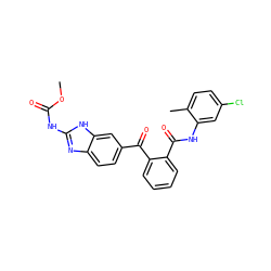 COC(=O)Nc1nc2ccc(C(=O)c3ccccc3C(=O)Nc3cc(Cl)ccc3C)cc2[nH]1 ZINC000231420946