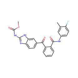 COC(=O)Nc1nc2ccc(C(=O)c3ccccc3C(=O)Nc3ccc(F)c(C)c3)cc2[nH]1 ZINC000230443484