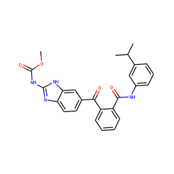 COC(=O)Nc1nc2ccc(C(=O)c3ccccc3C(=O)Nc3cccc(C(C)C)c3)cc2[nH]1 ZINC000231503058