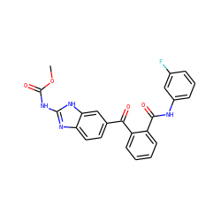 COC(=O)Nc1nc2ccc(C(=O)c3ccccc3C(=O)Nc3cccc(F)c3)cc2[nH]1 ZINC000142073170