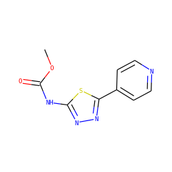 COC(=O)Nc1nnc(-c2ccncc2)s1 ZINC000001056464