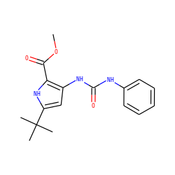 COC(=O)c1[nH]c(C(C)(C)C)cc1NC(=O)Nc1ccccc1 ZINC000028219913