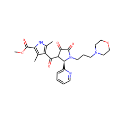 COC(=O)c1[nH]c(C)c(C(=O)C2C(=O)C(=O)N(CCCN3CCOCC3)[C@H]2c2ccccn2)c1C ZINC000004014601