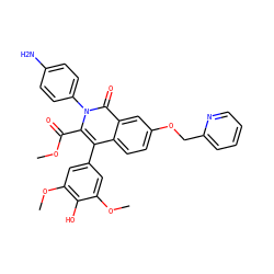 COC(=O)c1c(-c2cc(OC)c(O)c(OC)c2)c2ccc(OCc3ccccn3)cc2c(=O)n1-c1ccc(N)cc1 ZINC000026288000