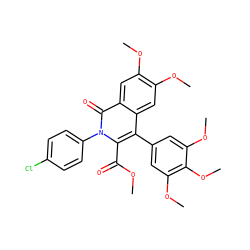 COC(=O)c1c(-c2cc(OC)c(OC)c(OC)c2)c2cc(OC)c(OC)cc2c(=O)n1-c1ccc(Cl)cc1 ZINC000026279898