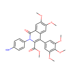 COC(=O)c1c(-c2cc(OC)c(OC)c(OC)c2)c2cc(OC)c(OC)cc2c(=O)n1-c1ccc(N)cc1 ZINC000013863109