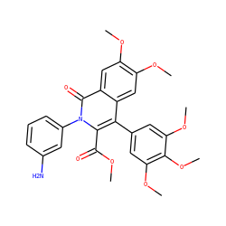 COC(=O)c1c(-c2cc(OC)c(OC)c(OC)c2)c2cc(OC)c(OC)cc2c(=O)n1-c1cccc(N)c1 ZINC000013863110