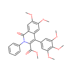 COC(=O)c1c(-c2cc(OC)c(OC)c(OC)c2)c2cc(OC)c(OC)cc2c(=O)n1-c1ccccc1 ZINC000004199934