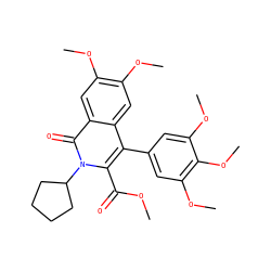COC(=O)c1c(-c2cc(OC)c(OC)c(OC)c2)c2cc(OC)c(OC)cc2c(=O)n1C1CCCC1 ZINC000013863103