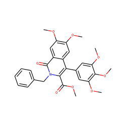 COC(=O)c1c(-c2cc(OC)c(OC)c(OC)c2)c2cc(OC)c(OC)cc2c(=O)n1Cc1ccccc1 ZINC000013863107