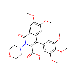 COC(=O)c1c(-c2cc(OC)c(OC)c(OC)c2)c2cc(OC)c(OC)cc2c(=O)n1N1CCOCC1 ZINC000013863106