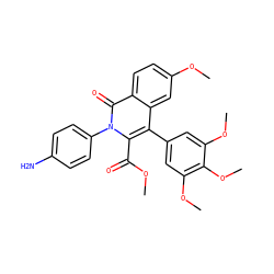 COC(=O)c1c(-c2cc(OC)c(OC)c(OC)c2)c2cc(OC)ccc2c(=O)n1-c1ccc(N)cc1 ZINC000013863112
