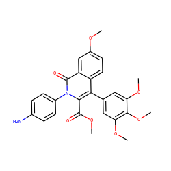 COC(=O)c1c(-c2cc(OC)c(OC)c(OC)c2)c2ccc(OC)cc2c(=O)n1-c1ccc(N)cc1 ZINC000013863111