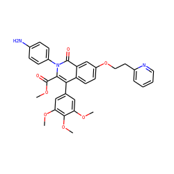 COC(=O)c1c(-c2cc(OC)c(OC)c(OC)c2)c2ccc(OCCc3ccccn3)cc2c(=O)n1-c1ccc(N)cc1 ZINC000026375482