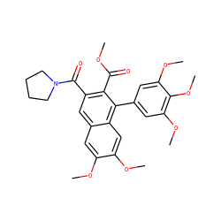 COC(=O)c1c(C(=O)N2CCCC2)cc2cc(OC)c(OC)cc2c1-c1cc(OC)c(OC)c(OC)c1 ZINC000013796695