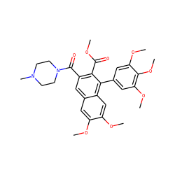 COC(=O)c1c(C(=O)N2CCN(C)CC2)cc2cc(OC)c(OC)cc2c1-c1cc(OC)c(OC)c(OC)c1 ZINC000028757928