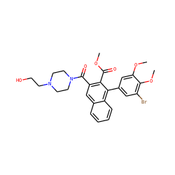 COC(=O)c1c(C(=O)N2CCN(CCO)CC2)cc2ccccc2c1-c1cc(Br)c(OC)c(OC)c1 ZINC000028757560