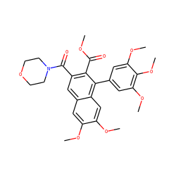 COC(=O)c1c(C(=O)N2CCOCC2)cc2cc(OC)c(OC)cc2c1-c1cc(OC)c(OC)c(OC)c1 ZINC000013796701