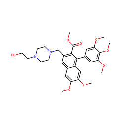 COC(=O)c1c(CN2CCN(CCO)CC2)cc2cc(OC)c(OC)cc2c1-c1cc(OC)c(OC)c(OC)c1 ZINC000028758048