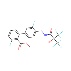 COC(=O)c1c(F)cccc1-c1ccc(CNC(=O)C(O)(C(F)(F)F)C(F)(F)F)c(F)c1 ZINC000036161746