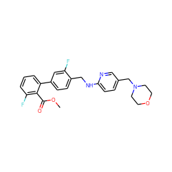 COC(=O)c1c(F)cccc1-c1ccc(CNc2ccc(CN3CCOCC3)cn2)c(F)c1 ZINC000036161582