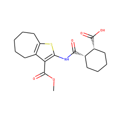 COC(=O)c1c(NC(=O)[C@H]2CCCC[C@H]2C(=O)O)sc2c1CCCCC2 ZINC000002748387