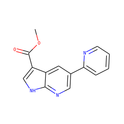 COC(=O)c1c[nH]c2ncc(-c3ccccn3)cc12 ZINC001772656389