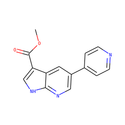 COC(=O)c1c[nH]c2ncc(-c3ccncc3)cc12 ZINC001239609479