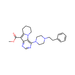COC(=O)c1c2n(c3c(N4CCN(CCc5ccccc5)CC4)ncnc13)CCCC2 ZINC000013559643