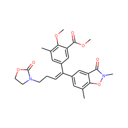 COC(=O)c1cc(/C(=C\CCN2CCOC2=O)c2cc(C)c3on(C)c(=O)c3c2)cc(C)c1OC ZINC000036476124