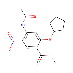 COC(=O)c1cc([N+](=O)[O-])c(NC(C)=O)cc1OC1CCCC1 ZINC000040430371