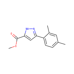 COC(=O)c1cc(-c2ccc(C)cc2C)n[nH]1 ZINC000006700553