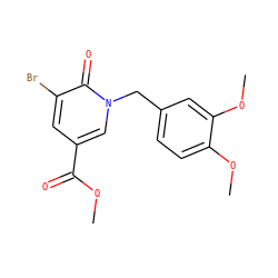 COC(=O)c1cc(Br)c(=O)n(Cc2ccc(OC)c(OC)c2)c1 ZINC000001308620
