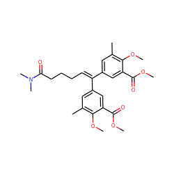 COC(=O)c1cc(C(=CCCCC(=O)N(C)C)c2cc(C)c(OC)c(C(=O)OC)c2)cc(C)c1OC ZINC000013558585