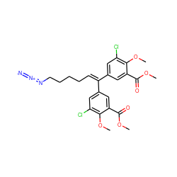 COC(=O)c1cc(C(=CCCCCN=[N+]=[N-])c2cc(Cl)c(OC)c(C(=O)OC)c2)cc(Cl)c1OC ZINC000006002884
