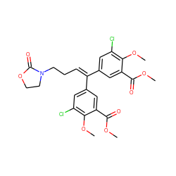 COC(=O)c1cc(C(=CCCN2CCOC2=O)c2cc(Cl)c(OC)c(C(=O)OC)c2)cc(Cl)c1OC ZINC000014943829