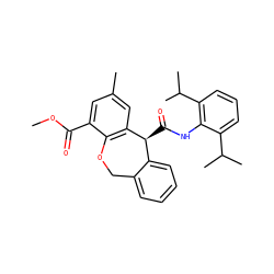 COC(=O)c1cc(C)cc2c1OCc1ccccc1[C@@H]2C(=O)Nc1c(C(C)C)cccc1C(C)C ZINC000013735278